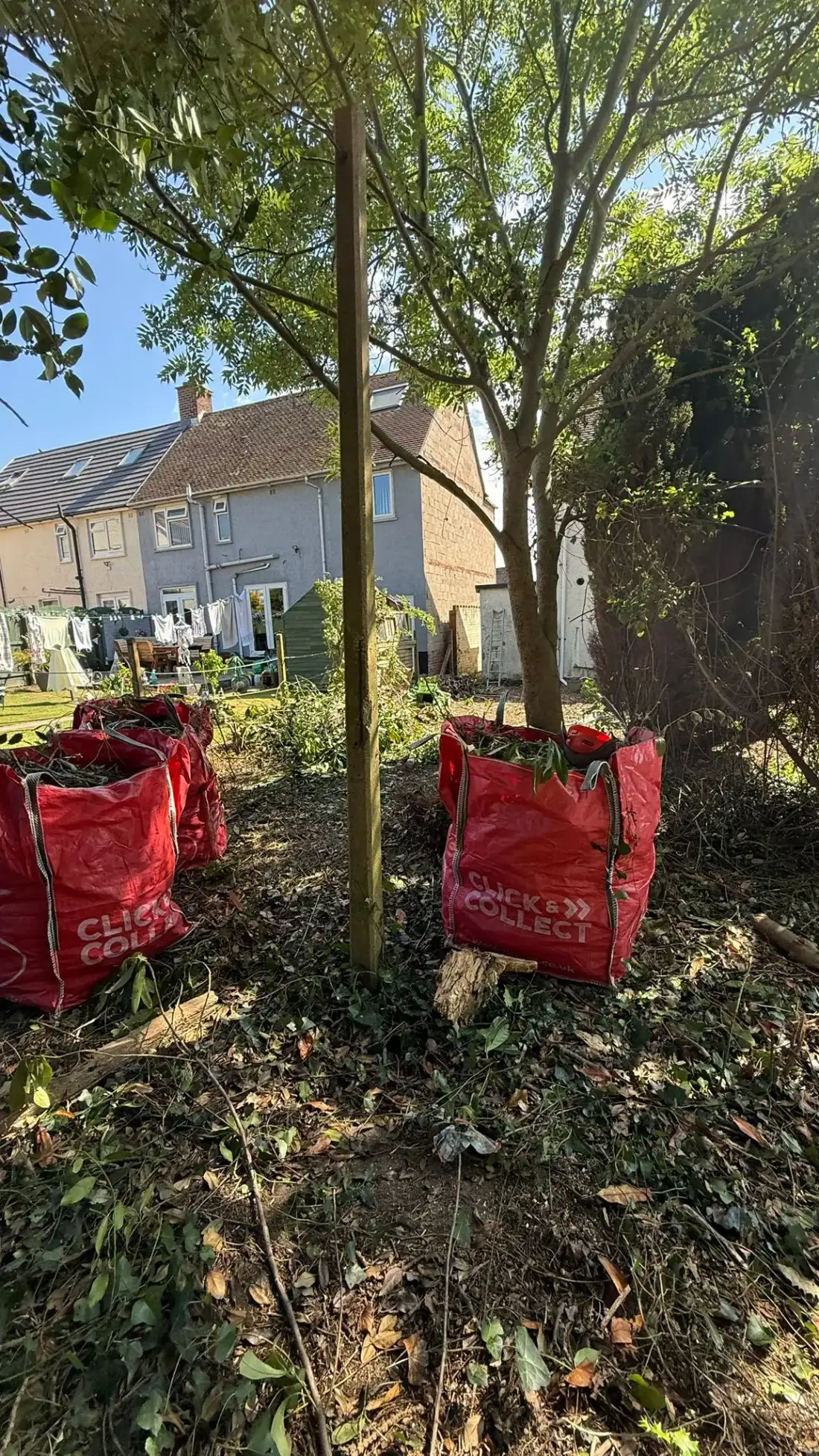 Bulk bags filled with garden cuttings